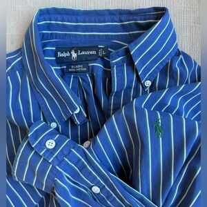 Ralph Lauren Blue and White Striped Shirt